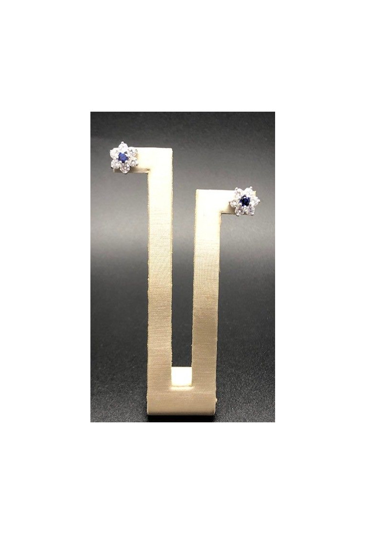 Pendiente zafiro plata