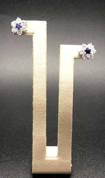 Pendiente zafiro plata