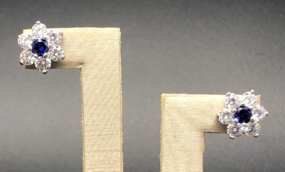 Pendiente zafiro plata