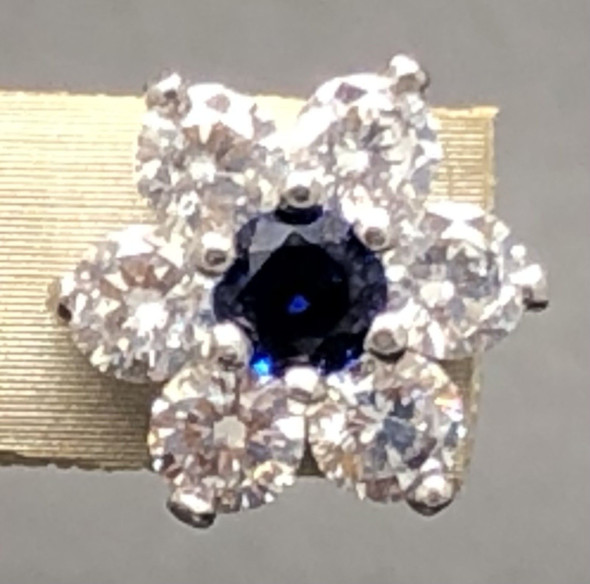 Pendiente zafiro plata