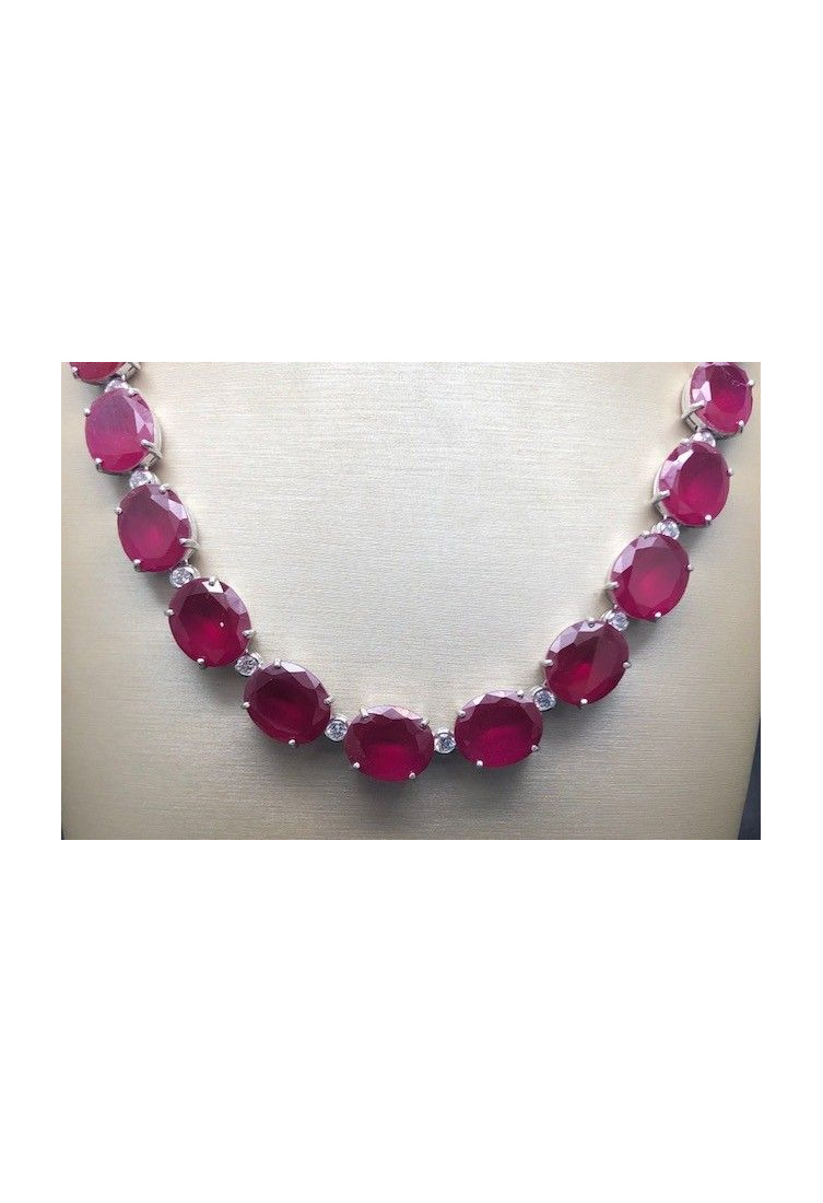 Collar rubí plata