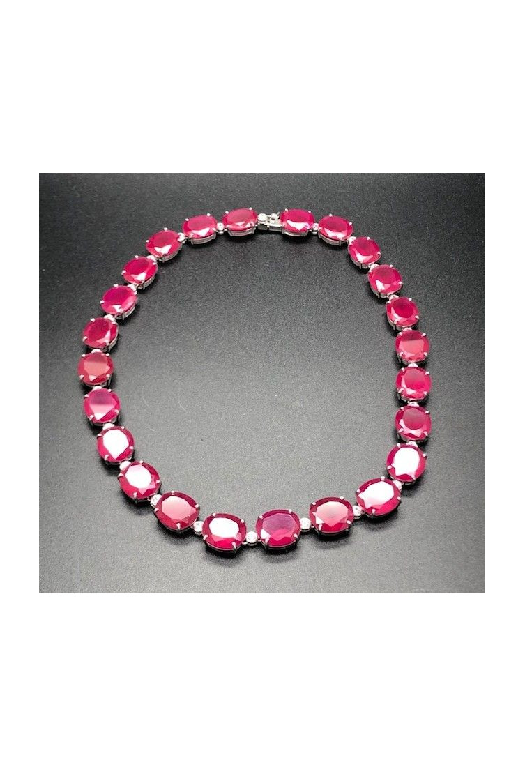 Collar rubí plata