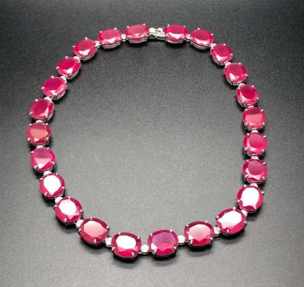 Collar rubí plata