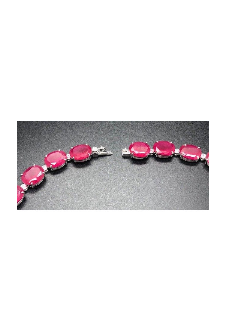 Collar rubí plata
