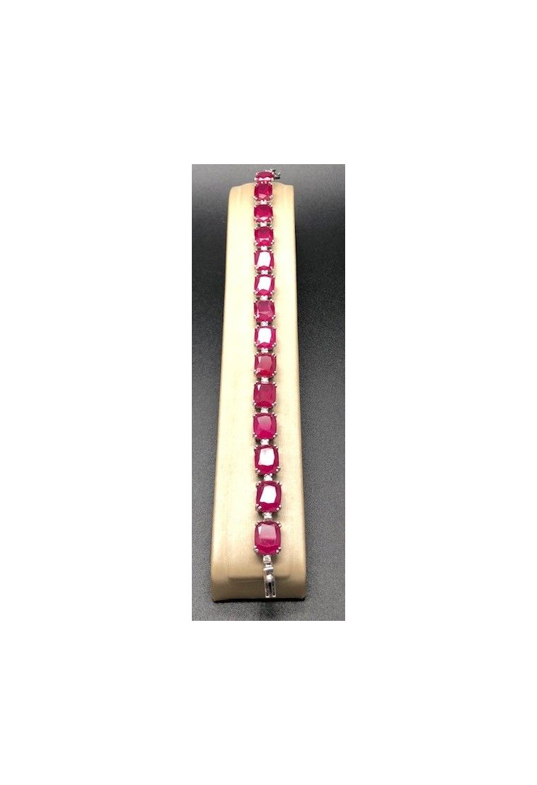 Pulsera rubí plata