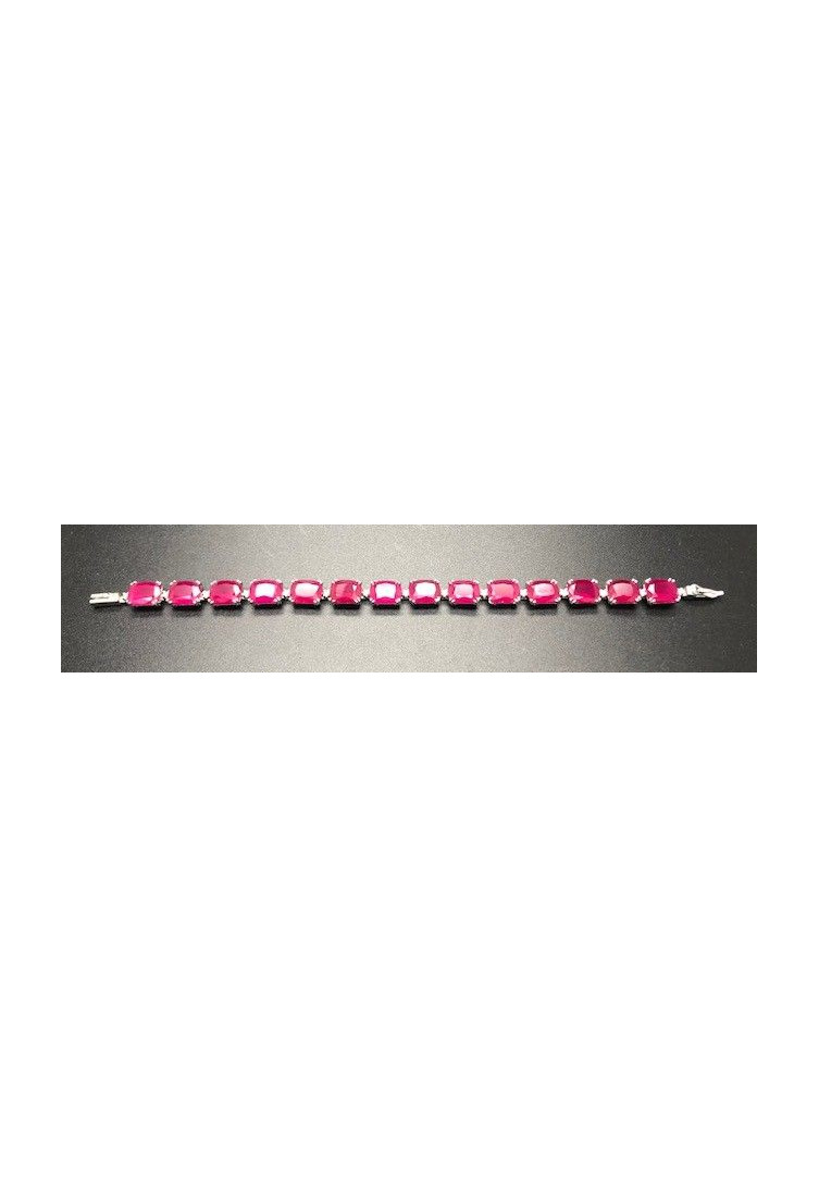 Pulsera rubí plata
