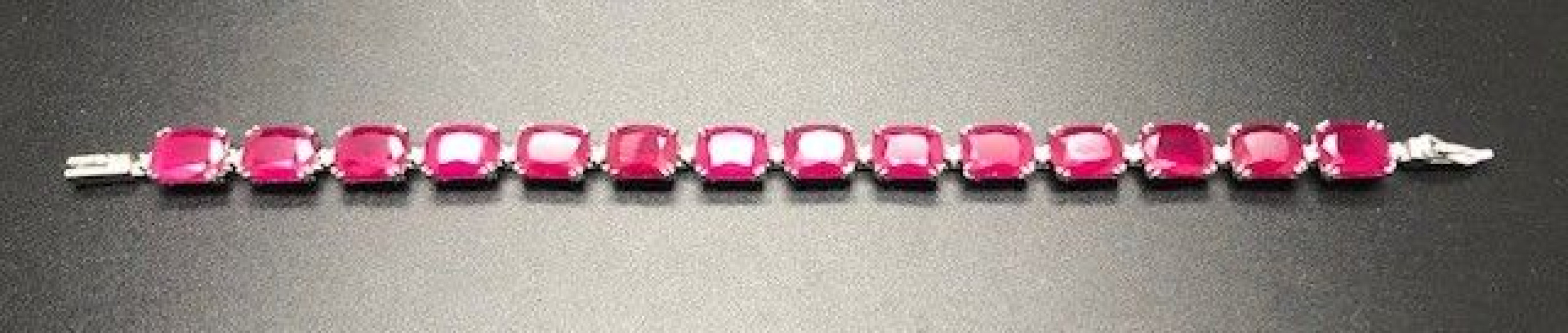 Pulsera rubí plata