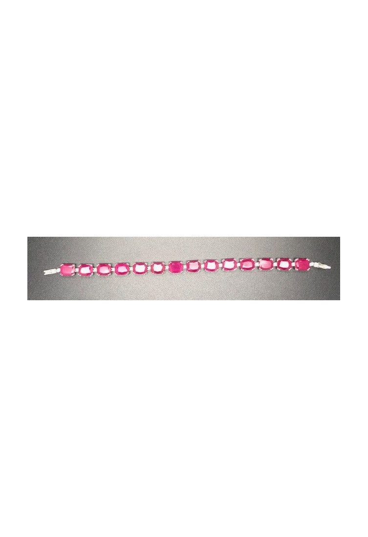 Pulsera rubí plata