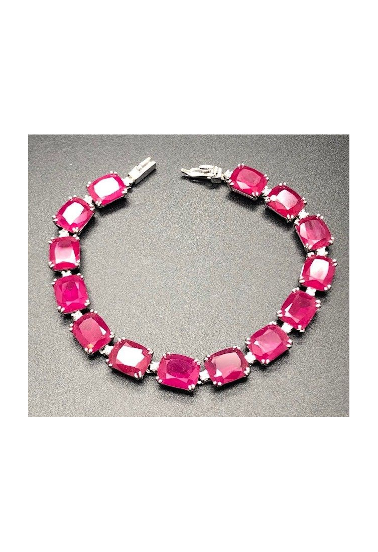 Pulsera rubí plata