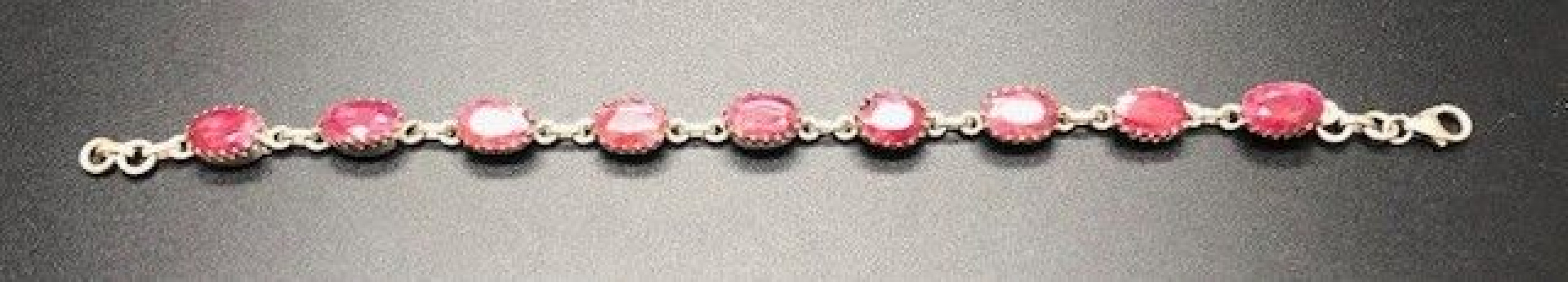 Pulsera rubí plata