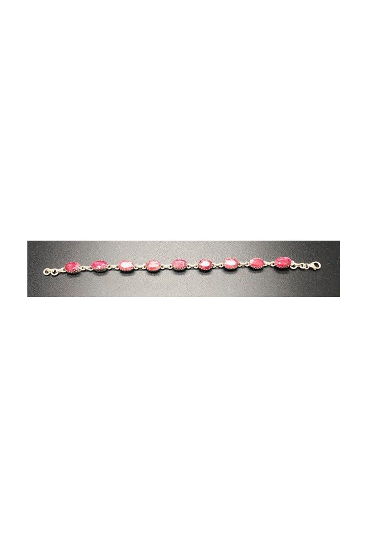Pulsera rubí plata