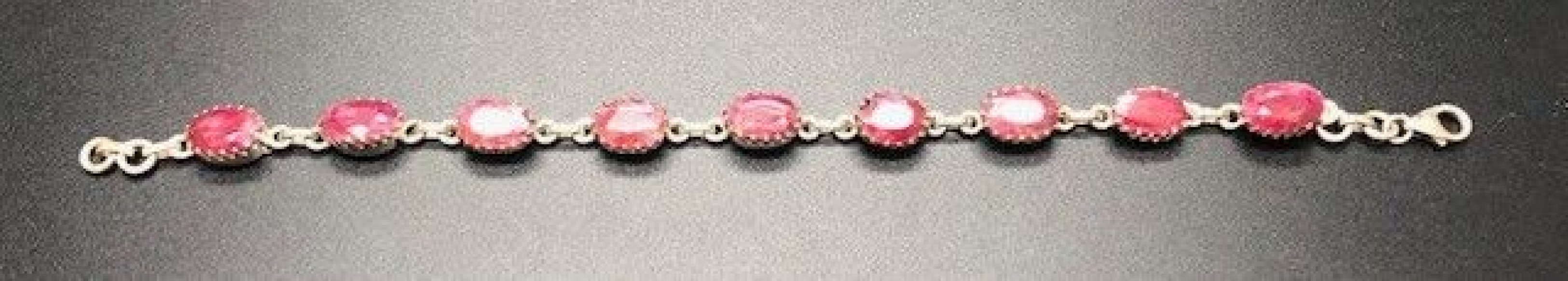 Pulsera rubí plata