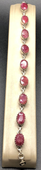 Pulsera rubí plata