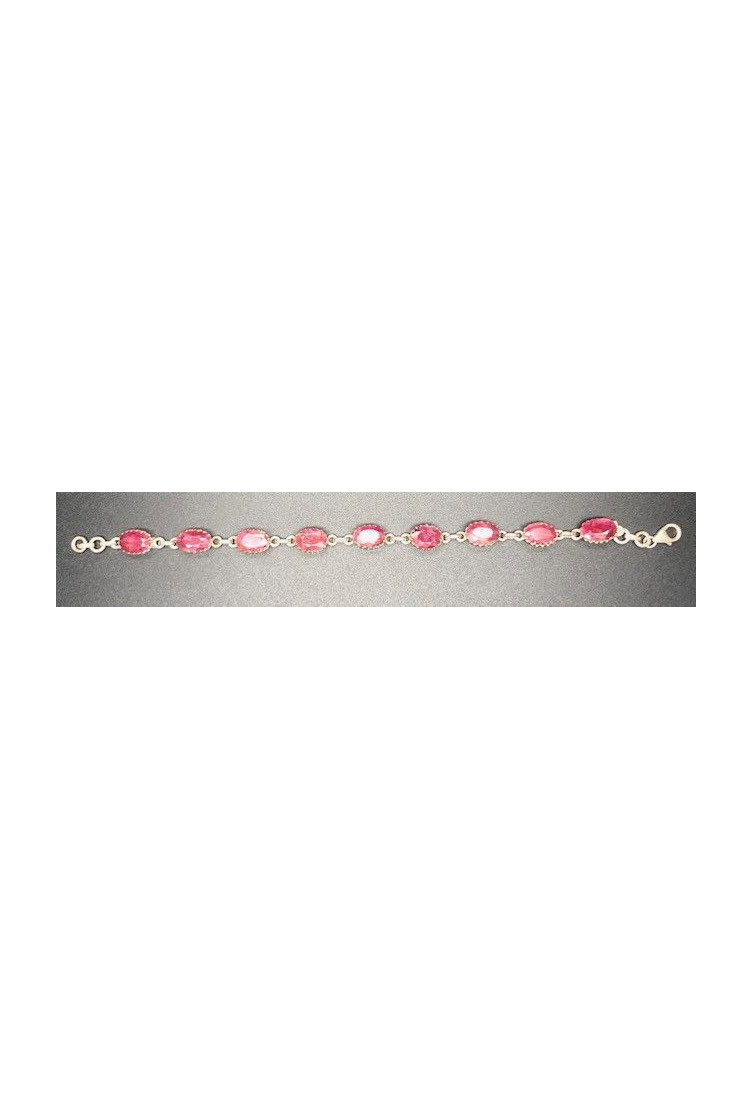 Pulsera rubí plata