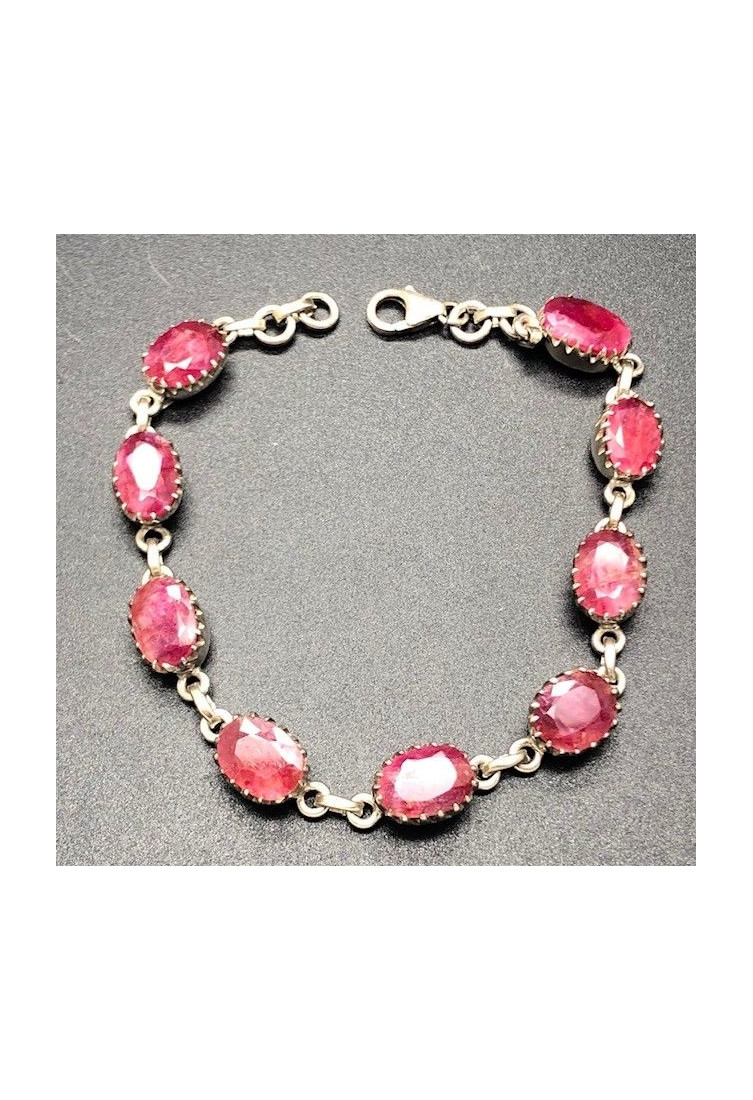 Pulsera rubí plata