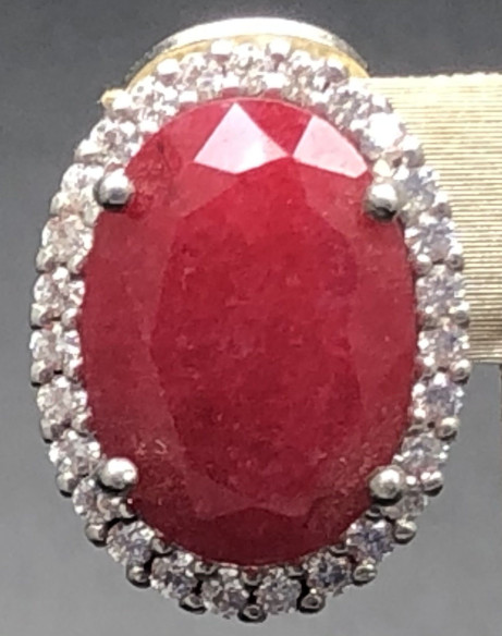 Pendiente rubí plata