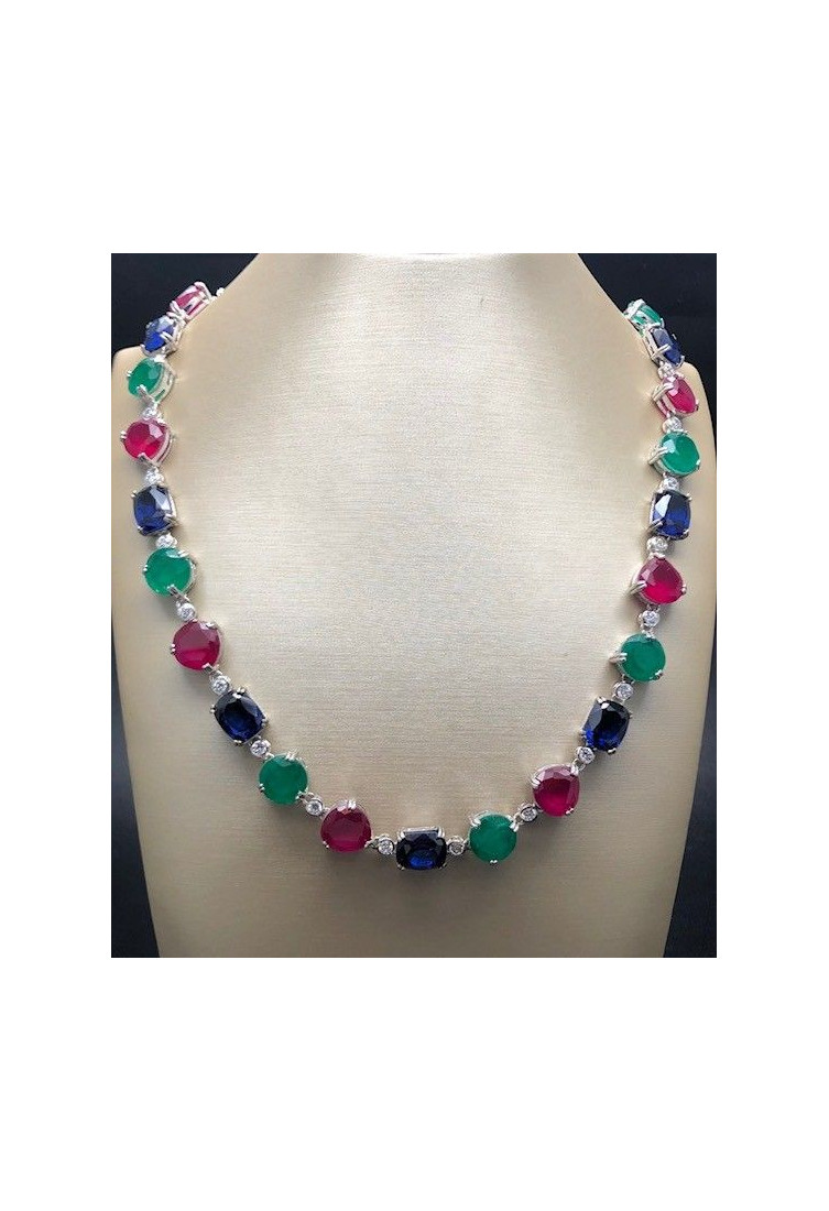 Collar multicolor plata