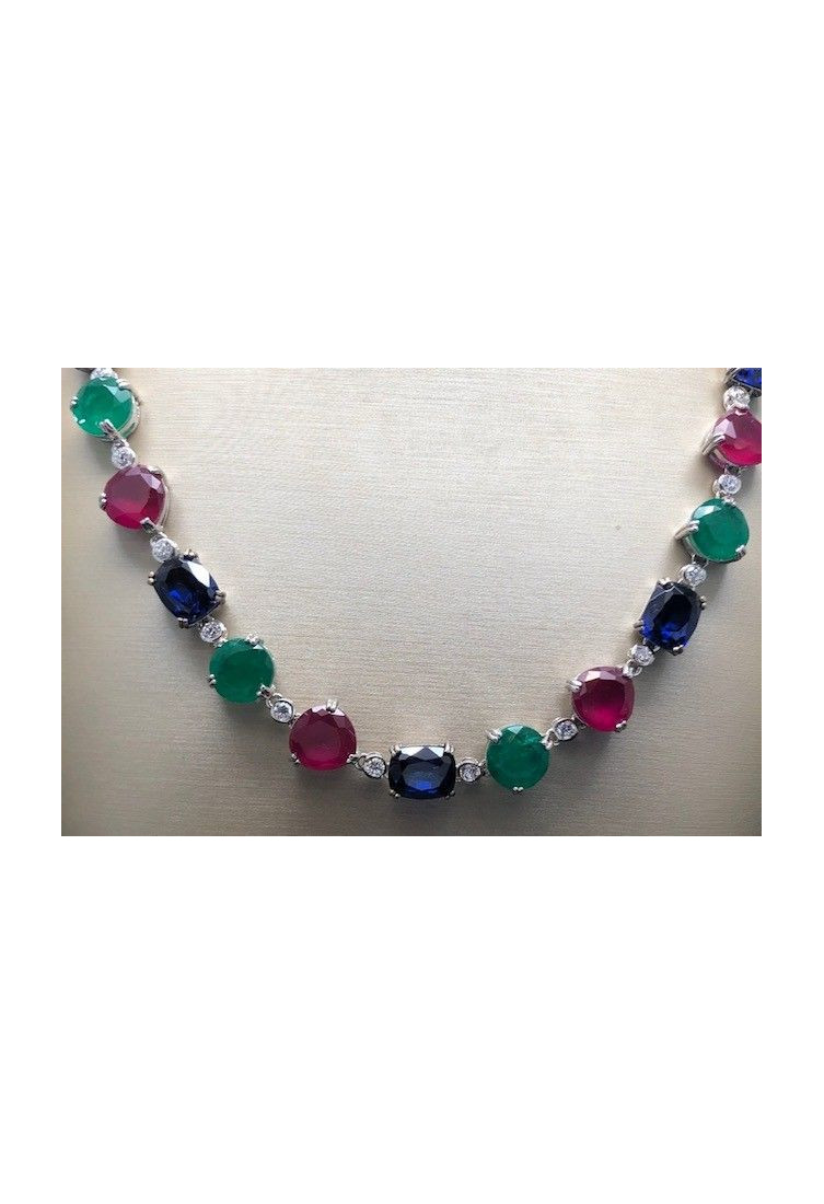 Collar multicolor plata