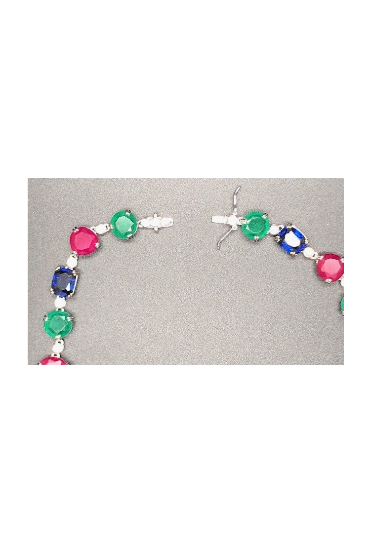 Collar multicolor plata