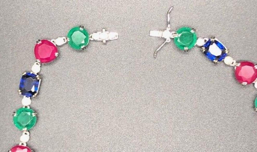 Collar multicolor plata