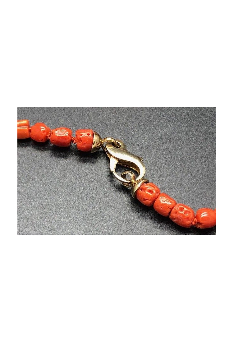 Collar coral bambú plata