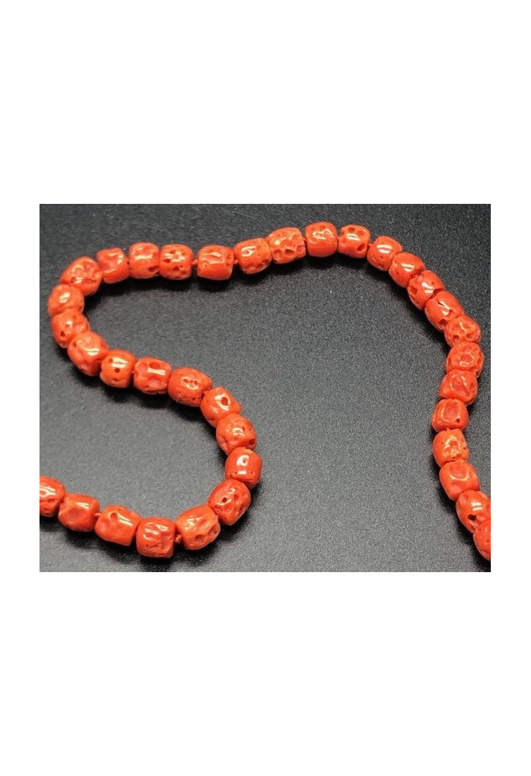 Collar coral bambú plata