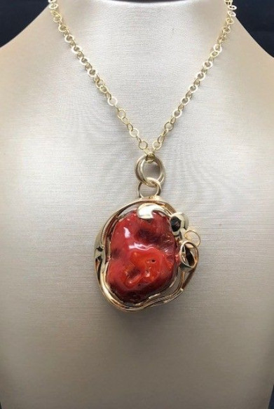 Collar coral plata