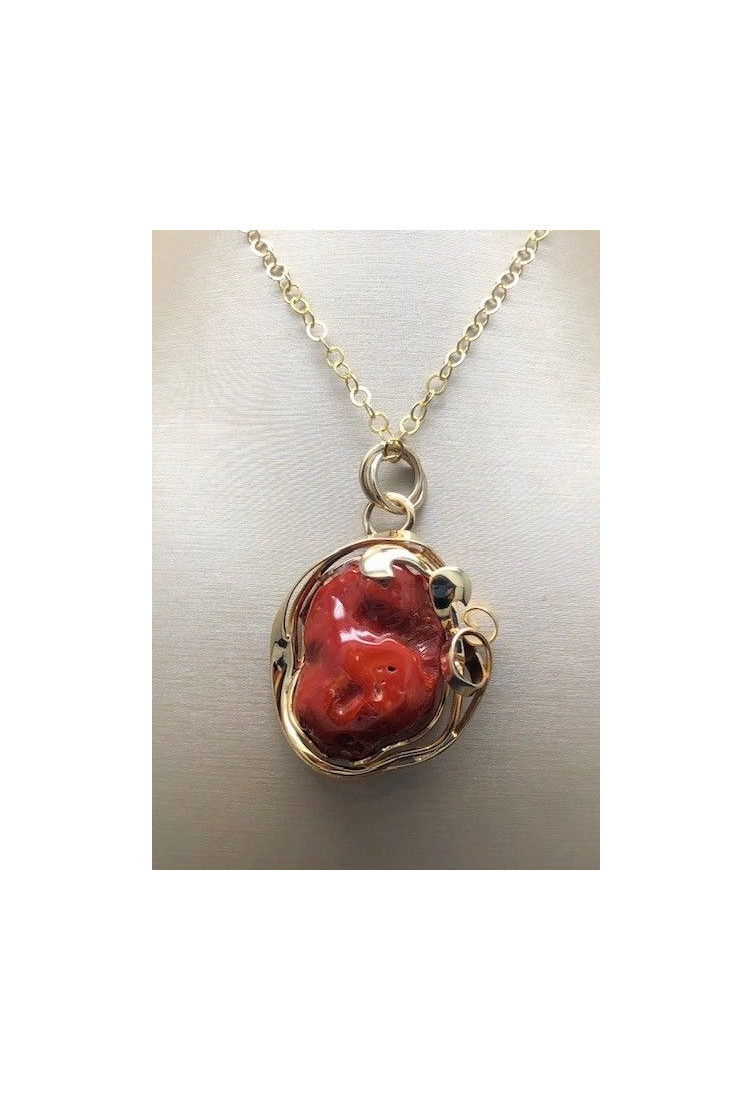 Collar coral plata