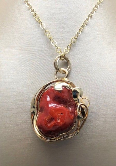 Collar coral plata