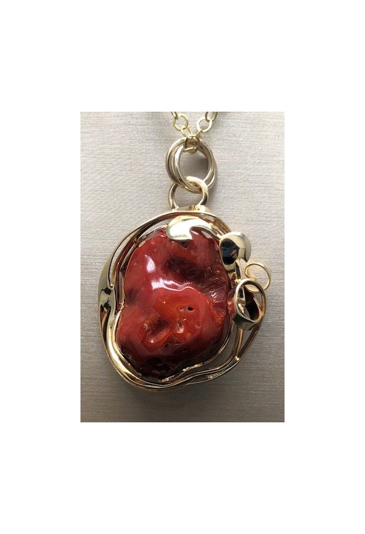 Collar coral plata