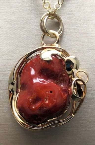 Collar coral plata