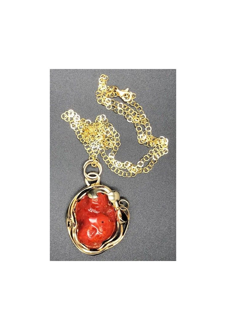 Collar coral plata