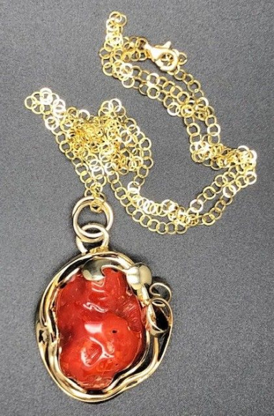 Collar coral plata