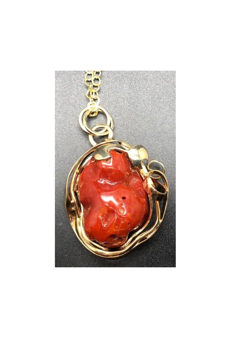 Collar coral plata