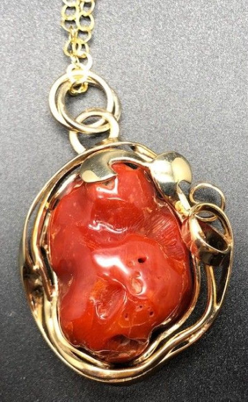 Collar coral plata