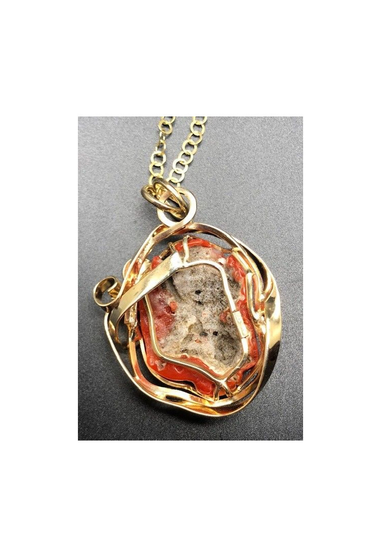 Collar coral plata