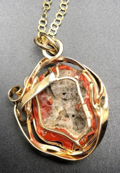 Collar coral plata