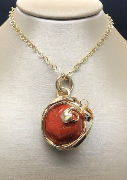 Colgante coral plata