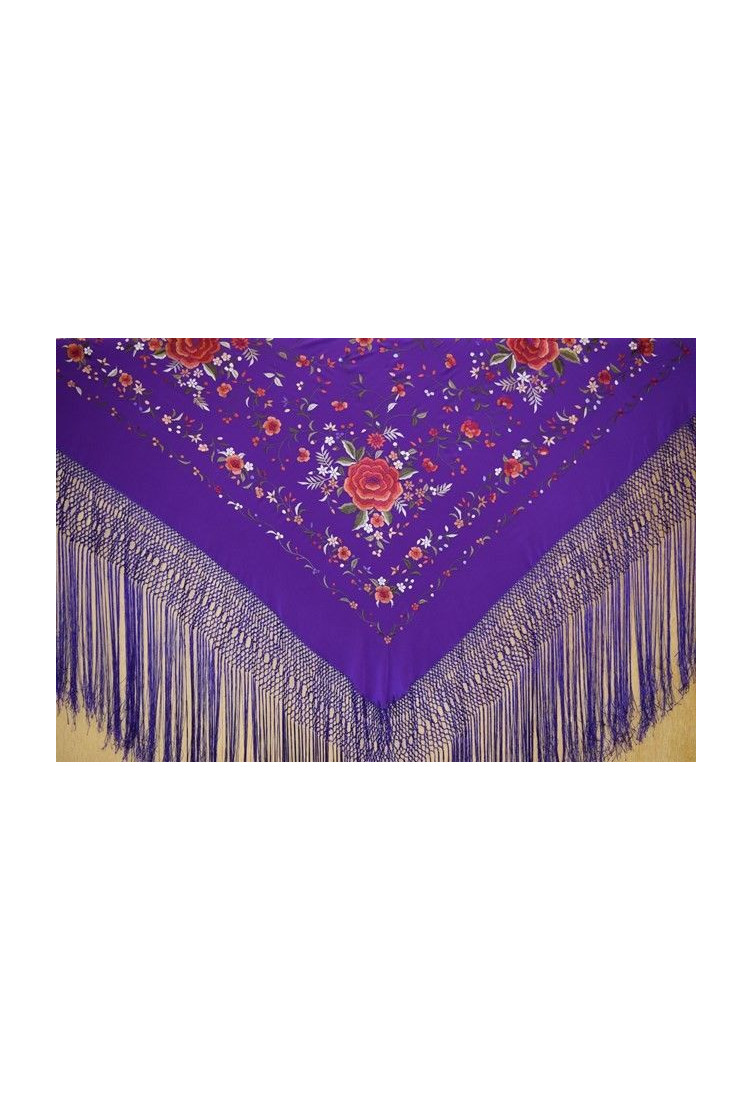 Mantón de Seda Natural Bordado a Mano 135cm | Juan Foronda