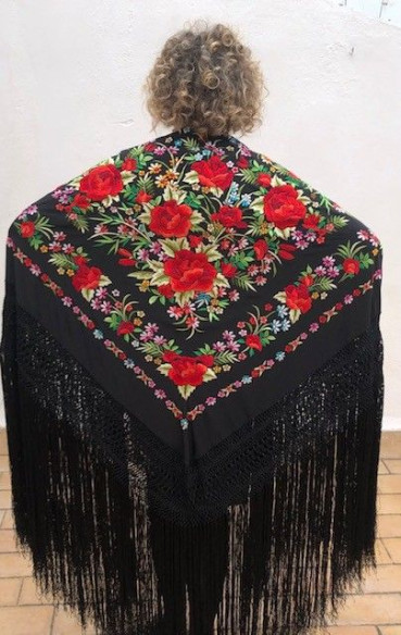 Mantón de Seda Natural Bordado a Mano 140 cm | Juan Foronda