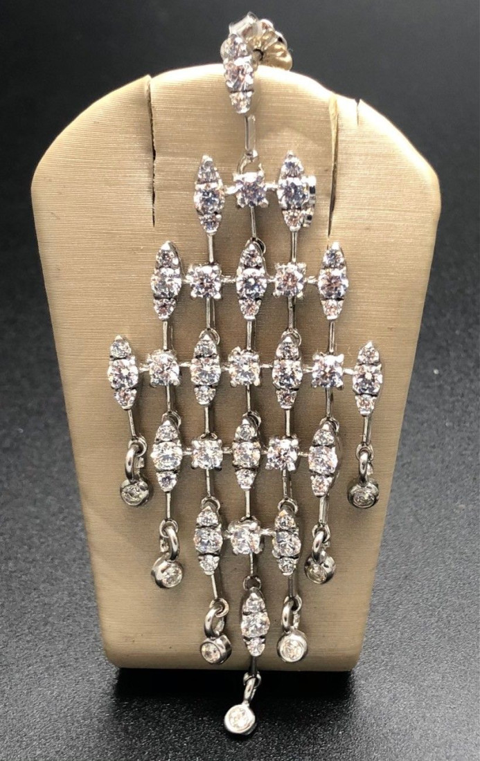Pendiente plata cristal