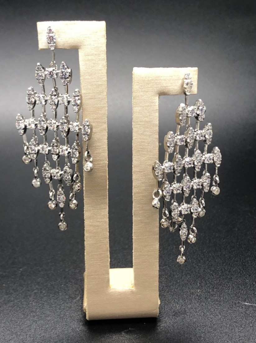 Pendiente plata cristal
