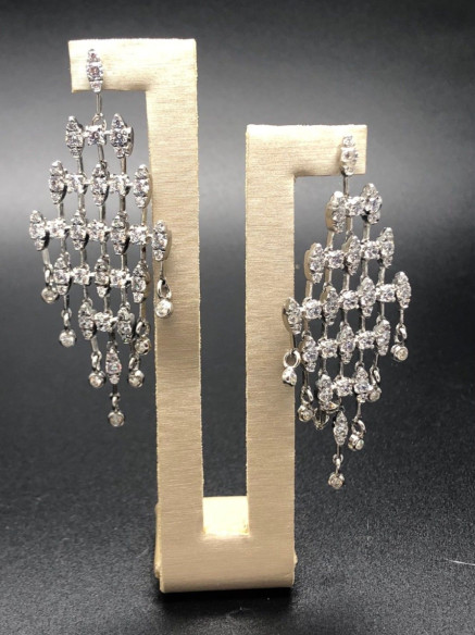 Pendiente plata cristal