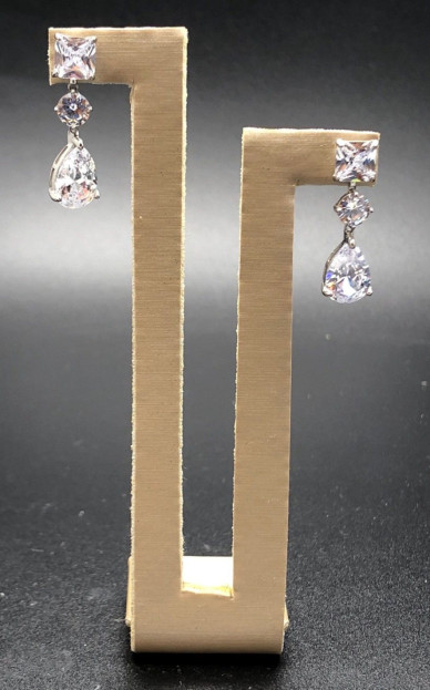 Pendiente plata cristal
