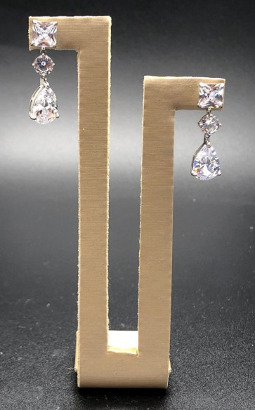 Pendiente plata cristal