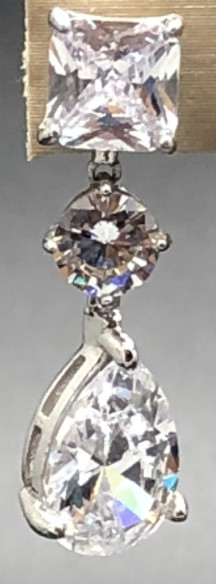 Pendiente plata cristal