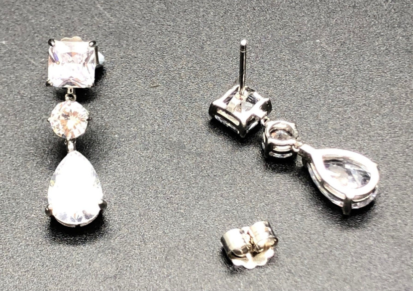 Pendiente plata cristal