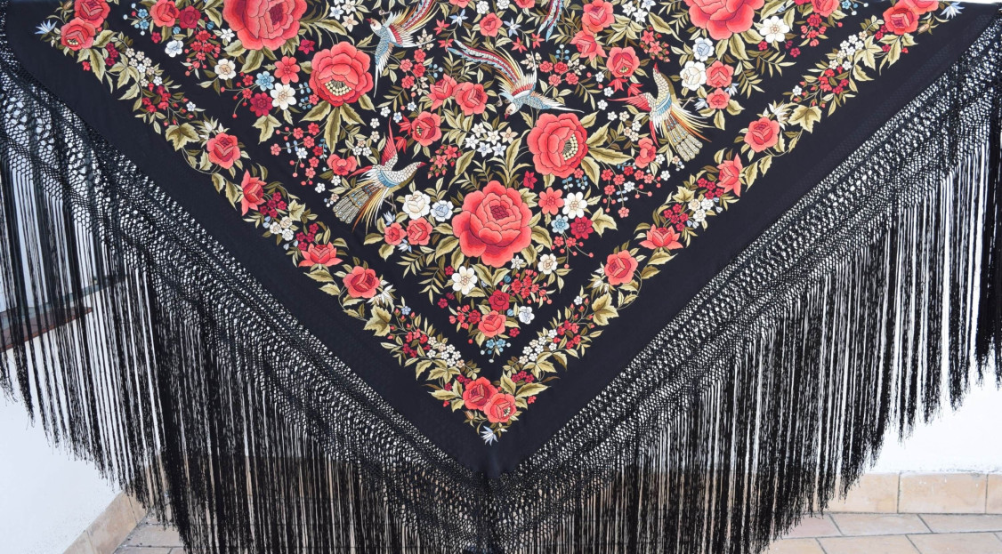 Mantón mano seda 140 cm