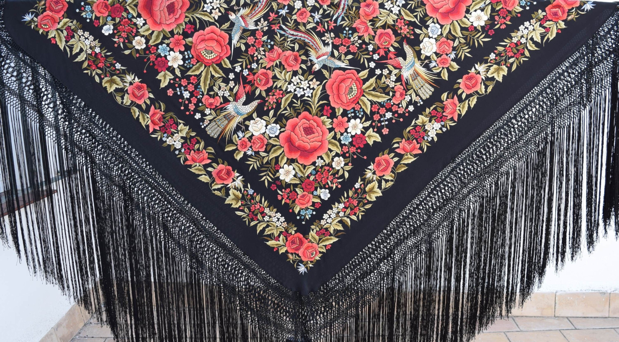 Mantón mano seda 140 cm