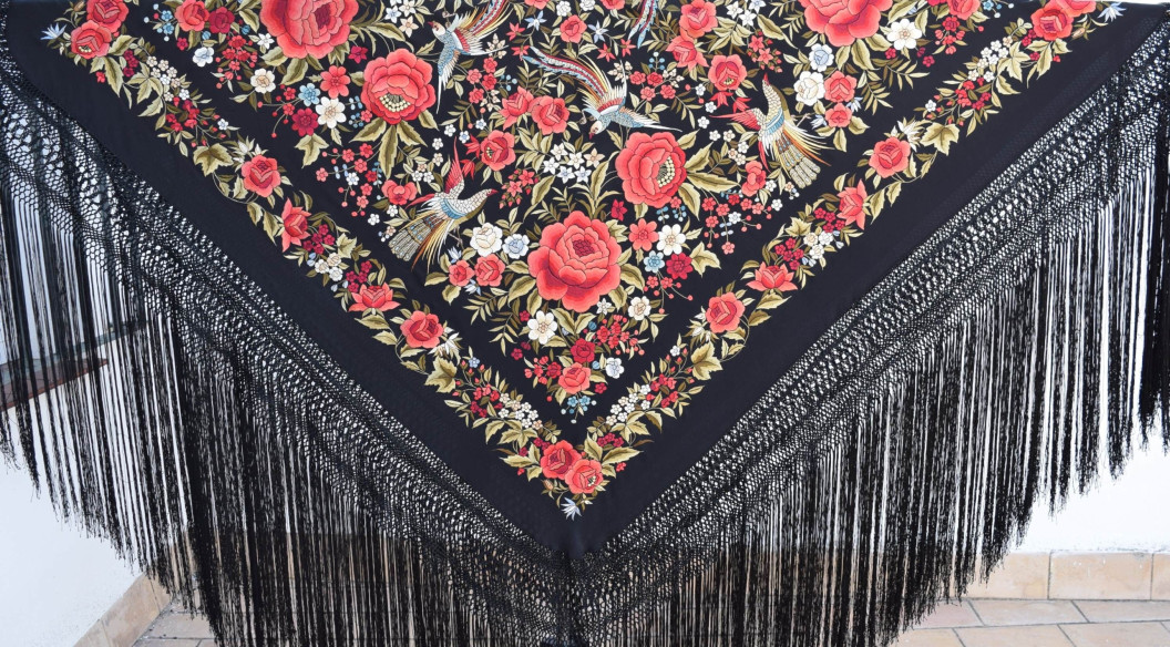 Mantón mano seda 140 cm